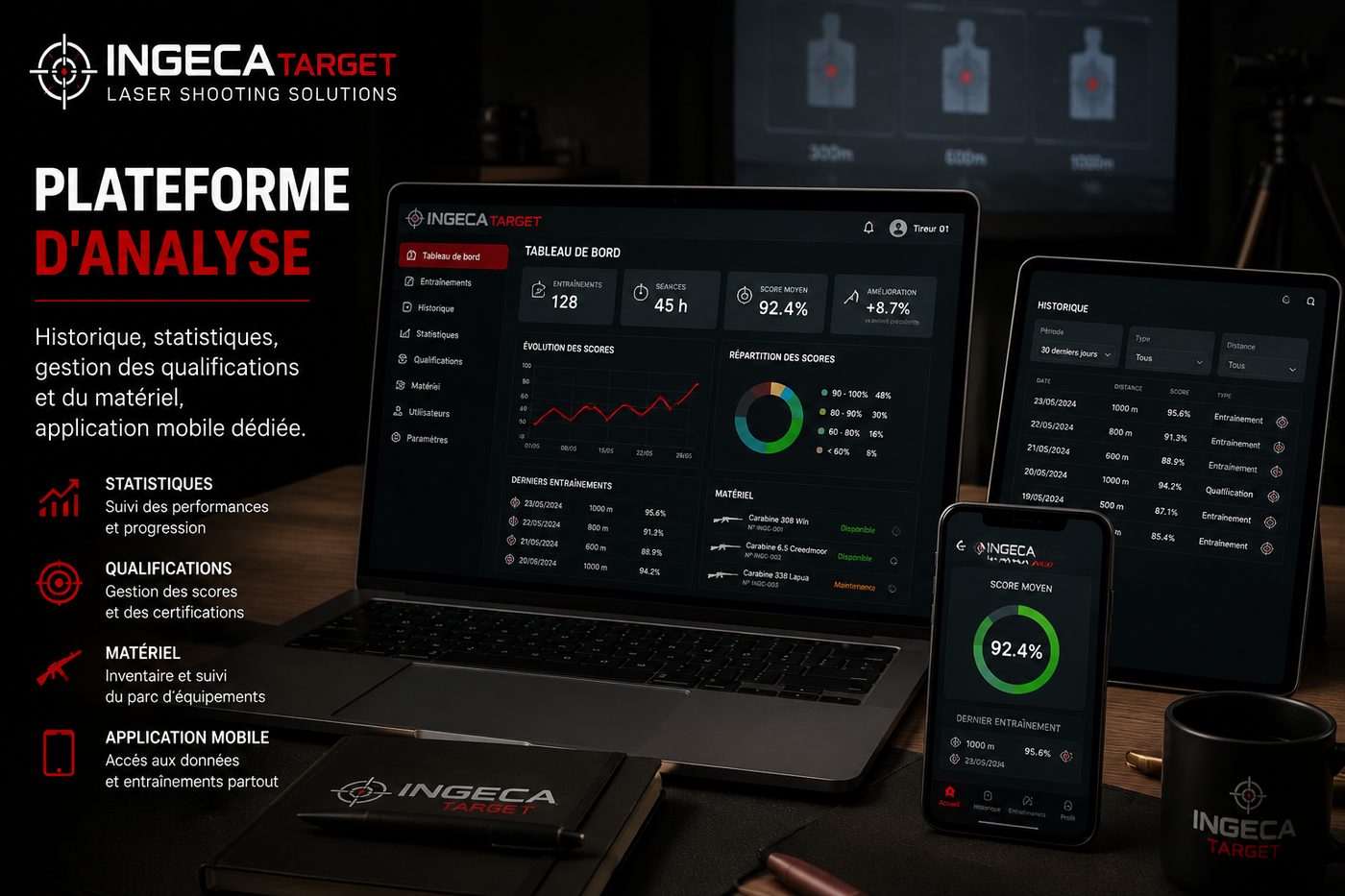 Plateforme d'analyse de performance sur tablette et ordinateur
